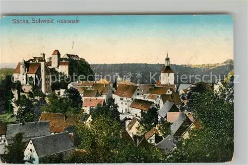 AK / Ansichtskarte Hohnstein Saechsische Schweiz Ortsansicht mit Kirche und Schloss Kat. Hohnstein