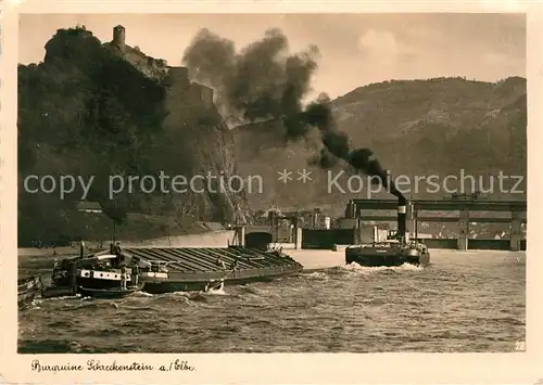 AK / Ansichtskarte Schreckenstein Burg Strekov Burgruine Kat. Usti nad Labem