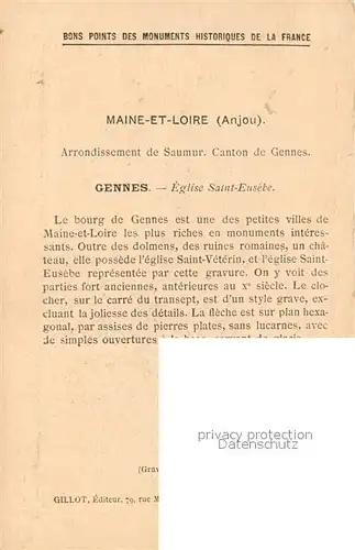 AK / Ansichtskarte Gennes Maine et Loire Eglise Saint Eusebe Kat. Gennes