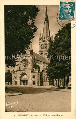 AK / Ansichtskarte Epernay Marne Eglise Notre Dame Kat. Epernay