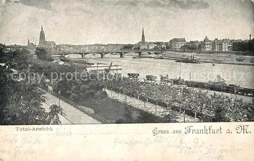 AK / Ansichtskarte Frankfurt Main Totalansicht Blick ueber den Main zur Stadt Kat. Frankfurt am Main