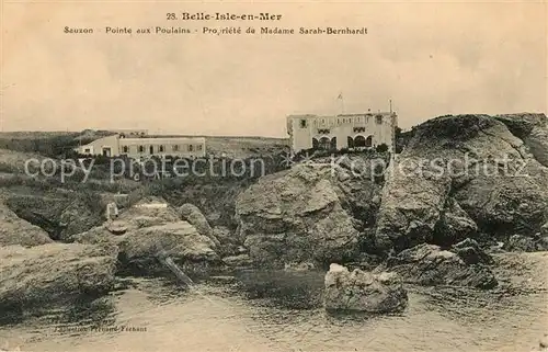 AK / Ansichtskarte Belle Ile en Mer Sauzon Propriete de Madame Sarah Bernhardt