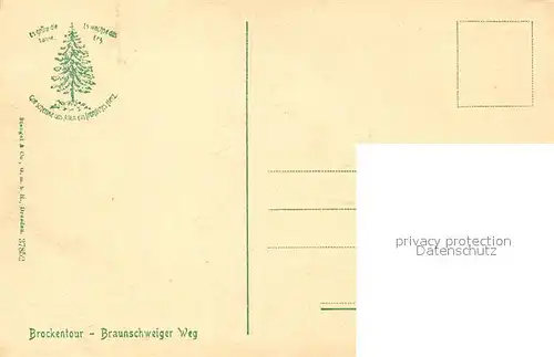 AK / Ansichtskarte Brocken Harz Braunschweiger Weg Stempel Cosmos Seife Dresden