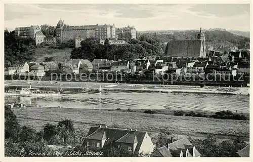 AK / Ansichtskarte Pirna Blick ueber die Elbe zur Stadt Kat. Pirna