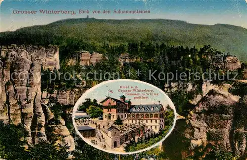AK / Ansichtskarte Grosser Winterberg Blick von den Schrammsteinen Berghotel
