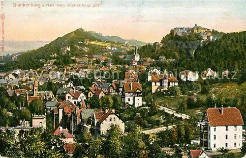 AK / Ansichtskarte Blankenburg Harz Panorama mit Schloss vom Eichenberg gesehen Kat. Blankenburg