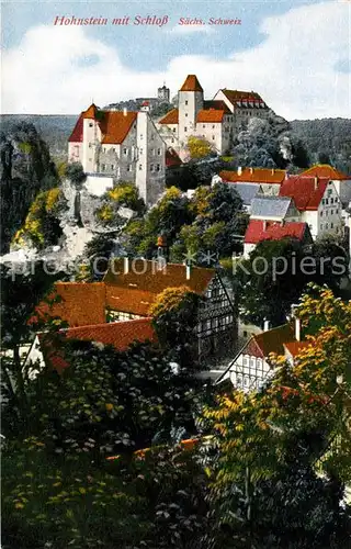 AK / Ansichtskarte Hohnstein Saechsische Schweiz Teilansicht mit Schloss Kat. Hohnstein