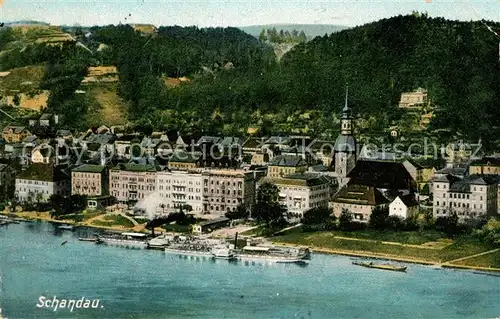 AK / Ansichtskarte Bad Schandau Blick ueber die Elbe zum Ort Kat. Bad Schandau