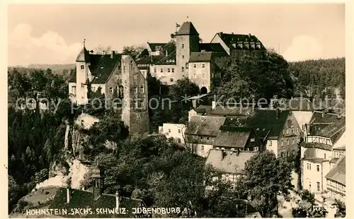 AK / Ansichtskarte Hohnstein Saechsische Schweiz Teilansicht mit Jugendburg Kat. Hohnstein