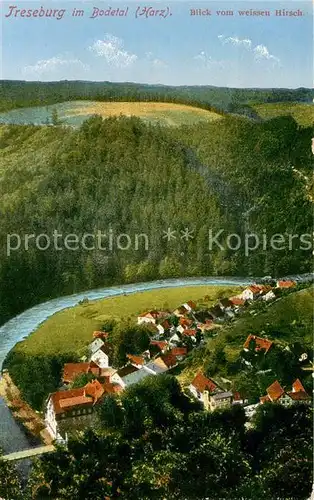 AK / Ansichtskarte Treseburg Harz Blick vom weissen Hirsch Bodetal Kat. Treseburg