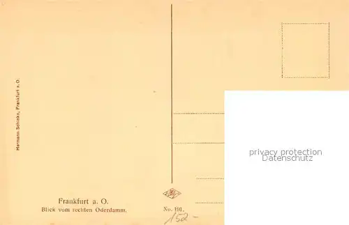 AK / Ansichtskarte Frankfurt Oder Blick vom rechten Oderdamm Kat. Frankfurt Oder