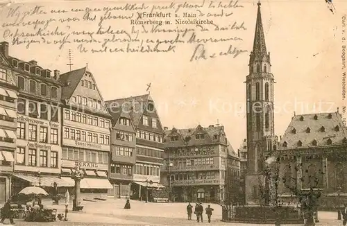 AK / Ansichtskarte Frankfurt Main Roemerberg mit Nicolaikirche Kat. Frankfurt am Main