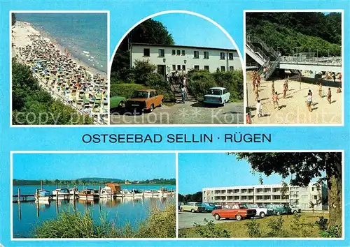 AK / Ansichtskarte Sellin Ruegen Strand FDGB Erholungsheim Waldfrieden Bootsstege Kat. Sellin Ostseebad