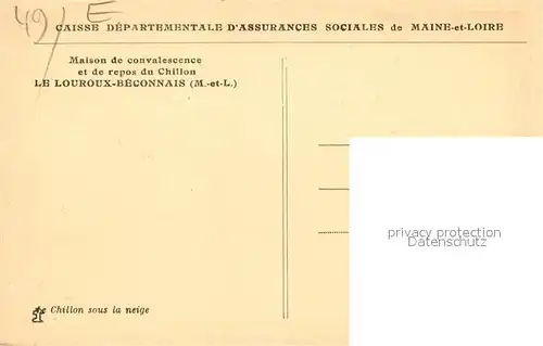 AK / Ansichtskarte Le Louroux Beconnais Maison de convalescence et repos du Chillon Kat. Le Louroux Beconnais