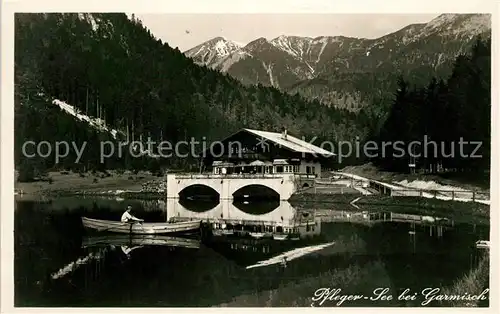 AK / Ansichtskarte Garmisch Partenkirchen Pflegersee gegen Vorderen Felder Kopf und Bruenstels Kopf Kat. Garmisch Partenkirchen