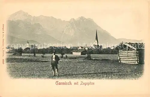 AK / Ansichtskarte Garmisch Partenkirchen mit Zugspitze Kat. Garmisch Partenkirchen