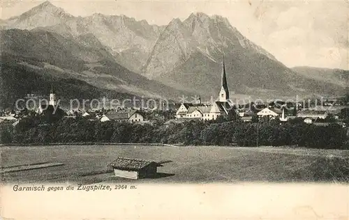 AK / Ansichtskarte Garmisch Partenkirchen mit Zugspitze Kat. Garmisch Partenkirchen