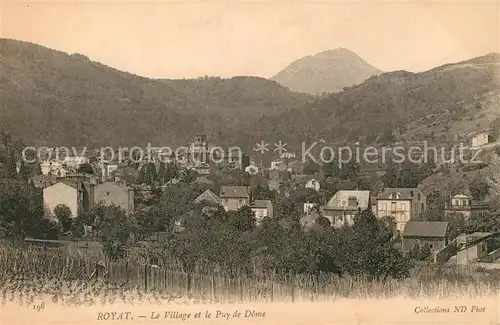 AK / Ansichtskarte Royat Puy de Dome Village et le Puy de Dome Kat. Royat