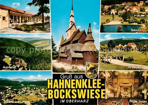AK / Ansichtskarte Hahnenklee Bockswiese Harz Wandelhalle Kurpark Kirche  Kat. Goslar