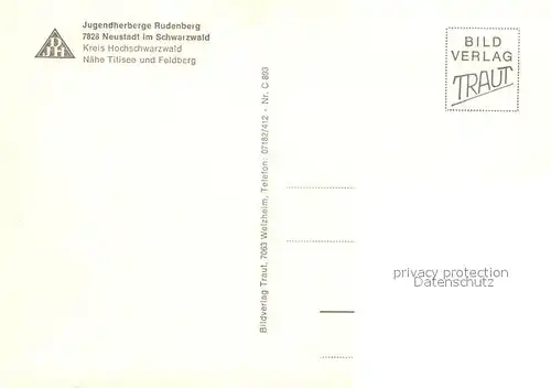 AK / Ansichtskarte Neustadt Schwarzwald Jugendherberge Rudenberg 