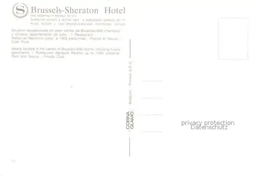 AK / Ansichtskarte Bruxelles Bruessel Sheraton Hotel  Kat. 