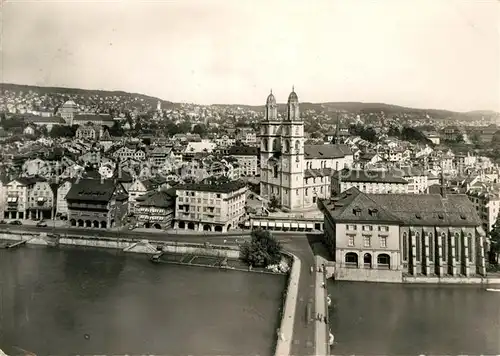 AK / Ansichtskarte Zuerich ZH Fliegeraufnahme mit Grossmuenster