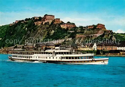 AK / Ansichtskarte Koblenz Rhein Festung Ehrenbreitstein Fahrgastschiff Kat. Koblenz