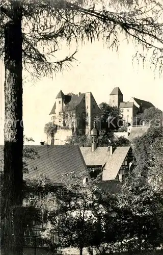 AK / Ansichtskarte Hohnstein Saechsische Schweiz Ortsansicht mit Schloss Handabzug Kat. Hohnstein