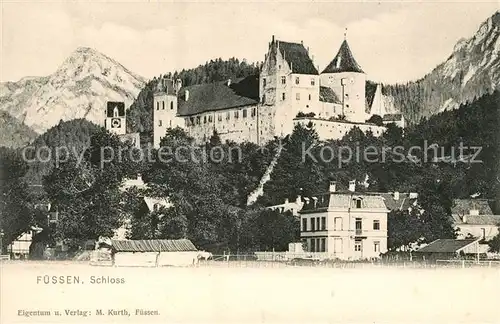 AK / Ansichtskarte Fuessen Allgaeu Schloss Allgaeuer Alpen Kat. Fuessen