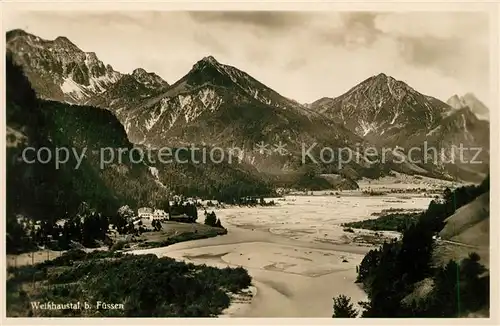 AK / Ansichtskarte Fuessen Allgaeu Panorama Weisshaustal mit Allgaeuer Alpen Kat. Fuessen