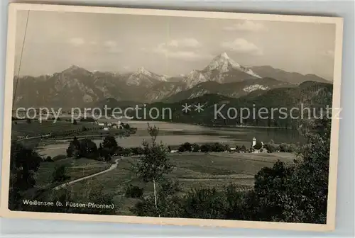 AK / Ansichtskarte Weissensee Fuessen Panorama See Allgaeuer Alpen Kat. Fuessen