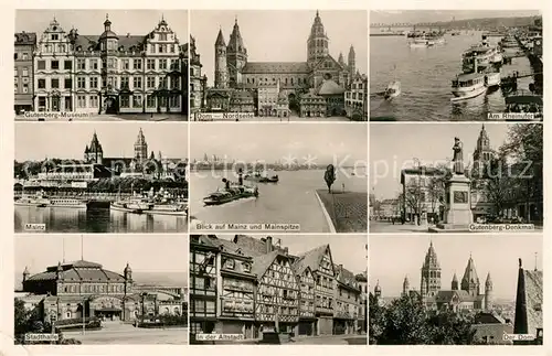 AK / Ansichtskarte Mainz Rhein Gutenbergmuseum Dom Rheinufer Stadthalle Gutenbergmuseum