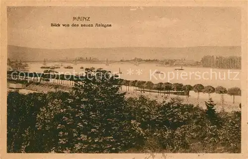 AK / Ansichtskarte Mainz Rhein Blick von den neuen Anlagen