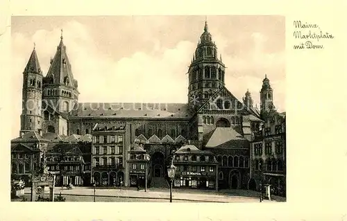 AK / Ansichtskarte Mainz Rhein Marktplatz mit Dom