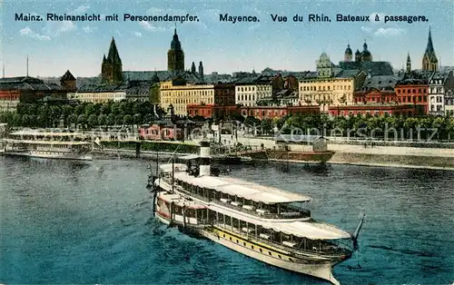 AK / Ansichtskarte Mainz Rhein Rheinpartie Dampfer 
