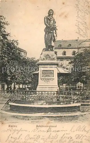 AK / Ansichtskarte Mainz Rhein Schillerdenkmal