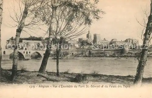 AK / Ansichtskarte Avignon Vaucluse Pont St. Benezet et Palais des Papes Kat. Avignon