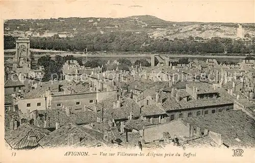 AK / Ansichtskarte Avignon Vaucluse Vue sur Villeneuve les Avignon prise du Beffroi Kat. Avignon