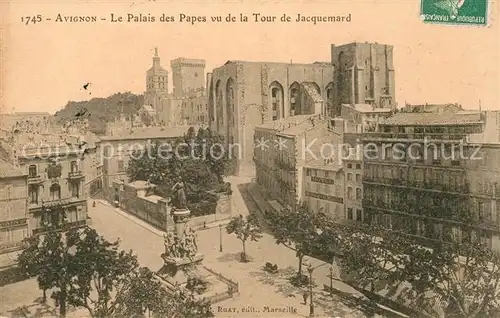 AK / Ansichtskarte Avignon Vaucluse Le Palais des Papes vu de la Tour de Jacquemard Kat. Avignon