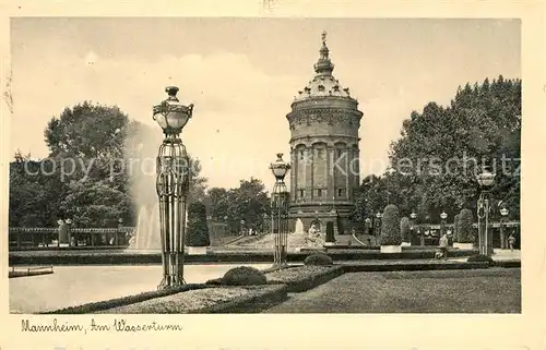 AK / Ansichtskarte Mannheim Wasserturm Friedrichsplatz Fontaene Kat. Mannheim