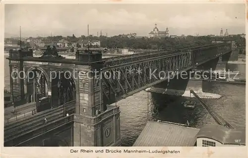 AK / Ansichtskarte Mannheim Rhein Bruecke Mannheim Ludwigshafen Kat. Mannheim