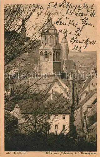 AK / Ansichtskarte Alt Meissen Elbe Blick vom Juedenberg in die Rosengasse Kat. Meissen