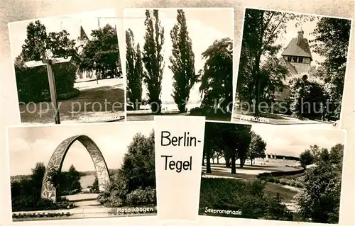 AK / Ansichtskarte Tegel Seepromenade Alte Kirche Mosaikbogen  Kat. Berlin