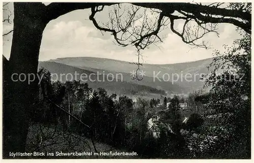 AK / Ansichtskarte Bad Schwarzbach Idyllischer Blick ins Schwarzbachtal mit Heufuderbaude Kat. Niederschlesien