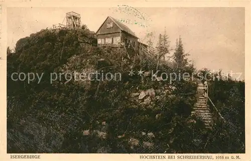 AK / Ansichtskarte Hochstein Isergebirge Gasthaus Aussichtsturm Kat. Tschechische Republik