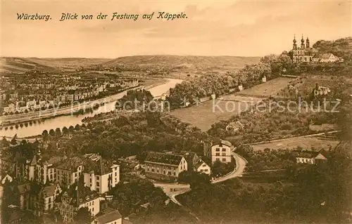 AK / Ansichtskarte Wuerzburg Blick von der Festung auf Kaeppele Kat. Wuerzburg
