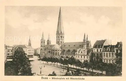 AK / Ansichtskarte Bonn Rhein Muensterplatz mit Muensterkirche Kat. Bonn