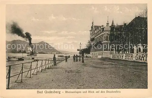 AK / Ansichtskarte Bad Godesberg Rheinanlagen mit Drachenfelsblick Kat. Bonn