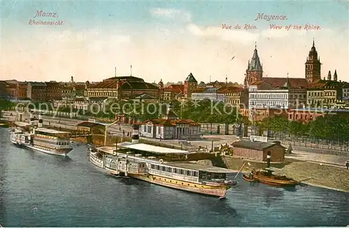 AK / Ansichtskarte Mainz Rhein Rheinpartie Schiffsanlegestellen