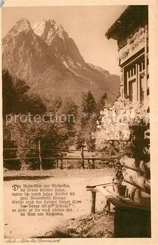 AK / Ansichtskarte Garmisch Partenkirchen Aule Alm Cafe Restaurant Kat. Garmisch Partenkirchen